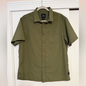 Men's Olive Green Casual Button Down Shirt